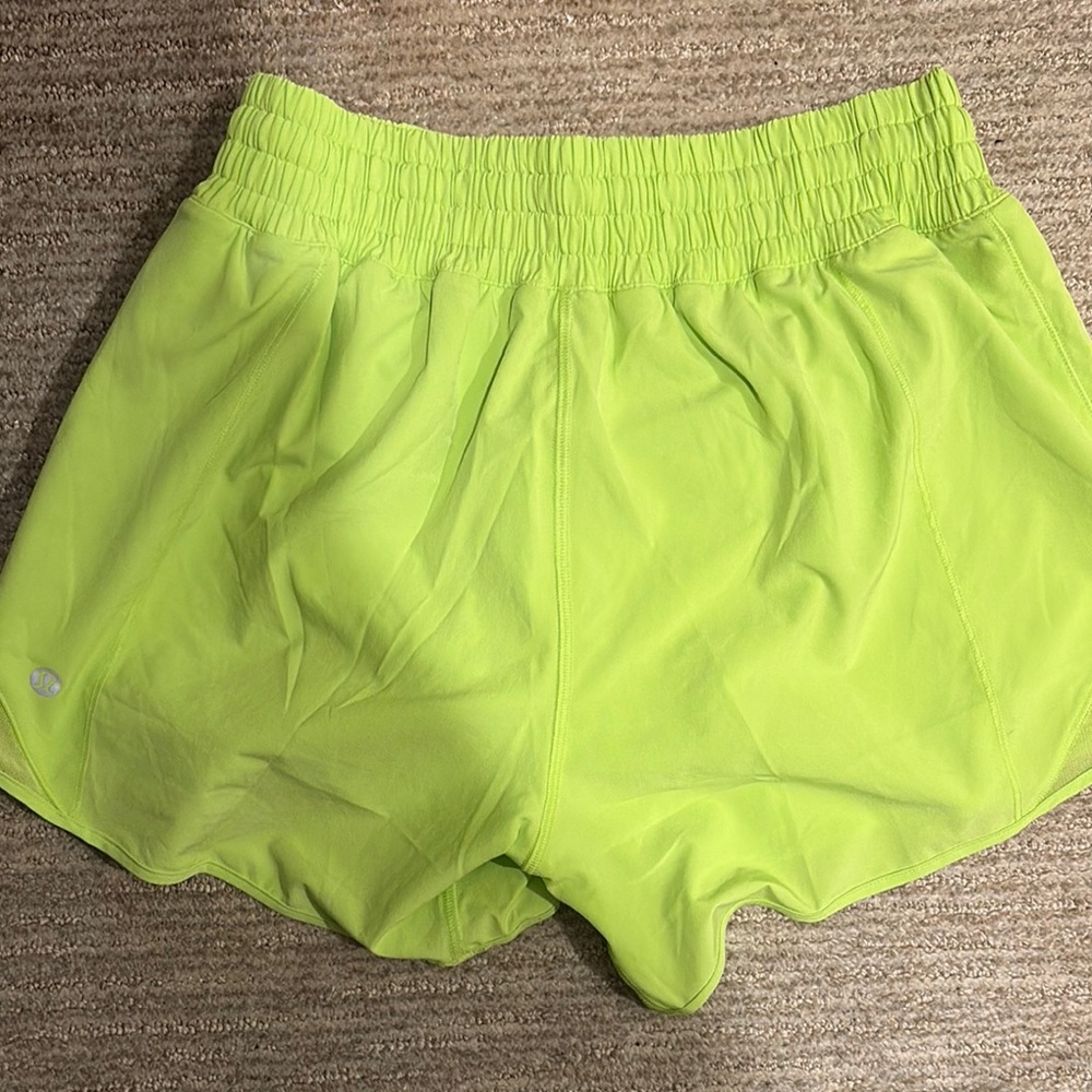 Lululemon Neon Green Hotty Hot HR Shorts
